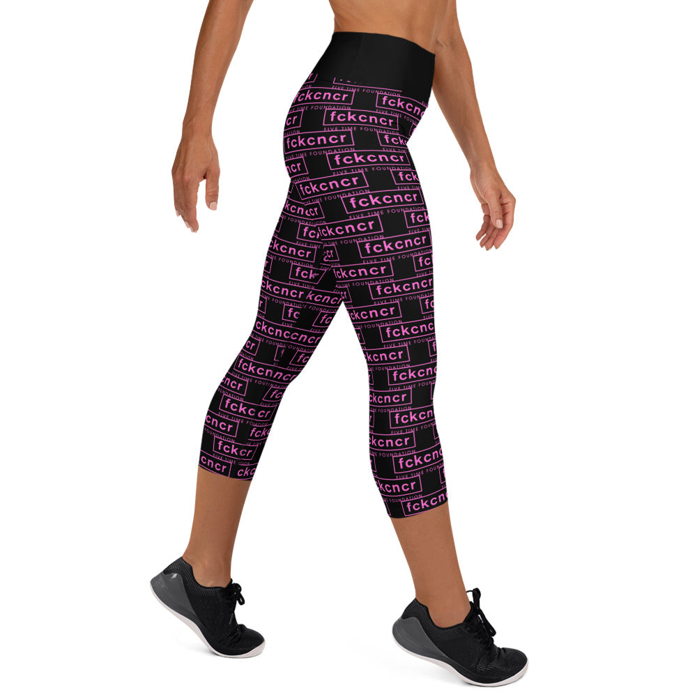 All over Fckcncr Yoga Capri Leggings Pink Edition