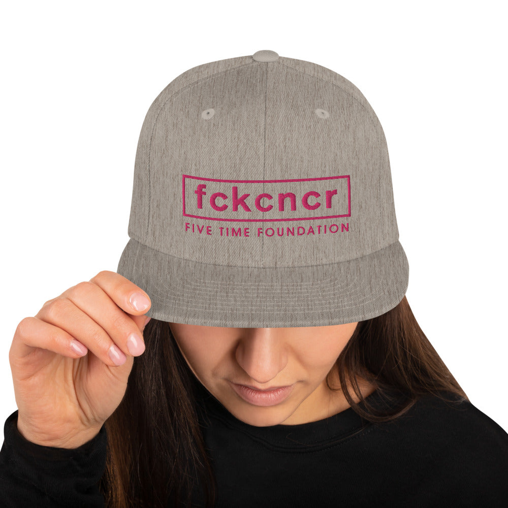 Fckcncr Gray Snapback Hat Pink Edition