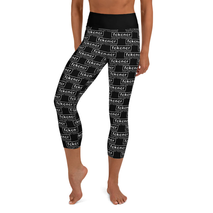 All Over Fckncnr Yoga Capri Black Leggings